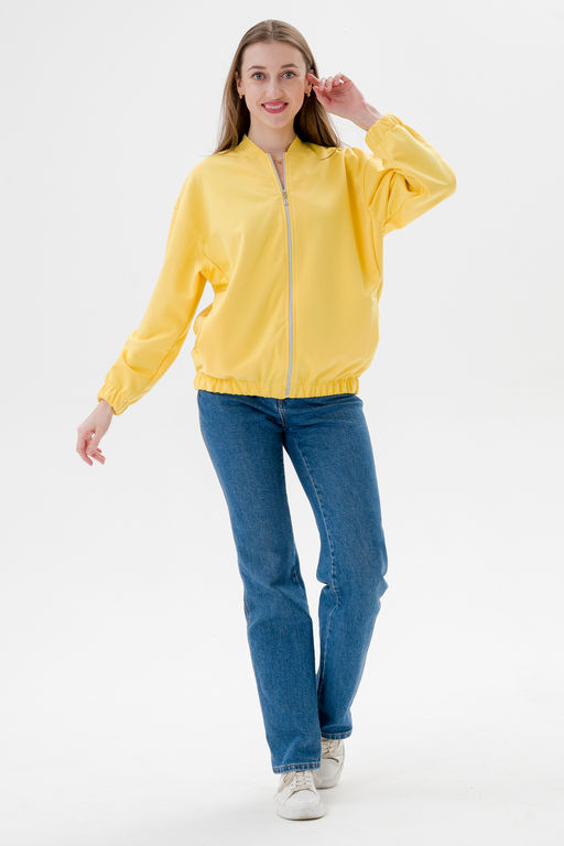 Бомбер из коттон фита жёлтый - Амадэль фото 2