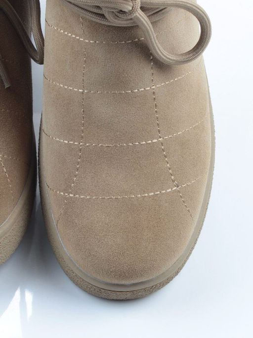 04-PAL271-3Z GREEN/SANDY Ботинки зимние женские (натуральная замша, 100% шерсть, натуральный мех)