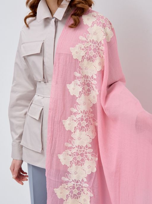 Большой, красивый палантин ВЫШИТЫЕ ВРУЧНУЮ ЦВЕТЫ - Tantino фото 4