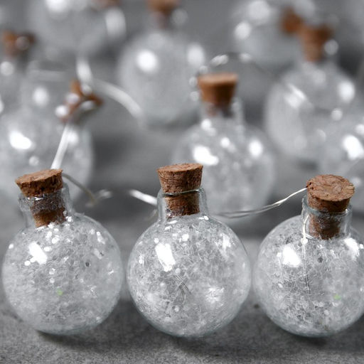 Гирлянда Нить 1.6 м с насадками Шарики с белым конфетти, IP20, серебристая нить, 15 LED, от батареек АА?2, свечение белое - Luazon lighting фото 2