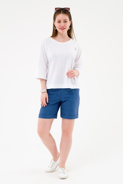 Шорты прямые с манжетами джинсовый - Odis фото 18