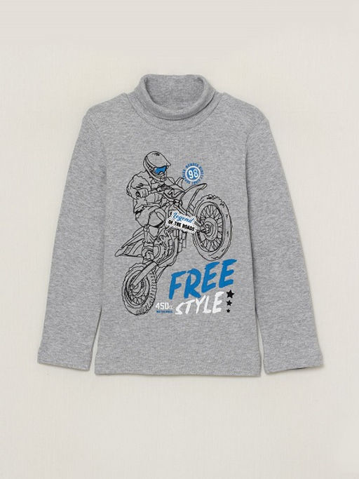 CRB wear/CSKB 63009-11-301 Водолазка для мальчика, светло-серый меланж/Ex.Cherubino фото 2
