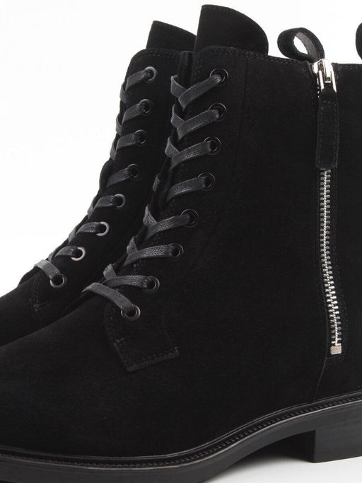 04-M3-1493 BLACK Ботинки зимние женские (натуральная замша, натуральный мех)