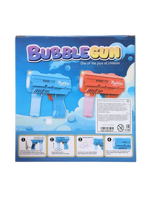 Генератор мыльных пузырей Пистолет, световые эффекты, работает от батареек, красный - Simaland фото 13