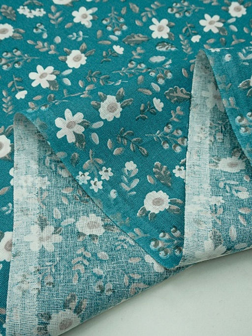 Бязь "Ивона" цв.морская волна, ш.1.5м, хлопок-100%, 120гр/м.кв