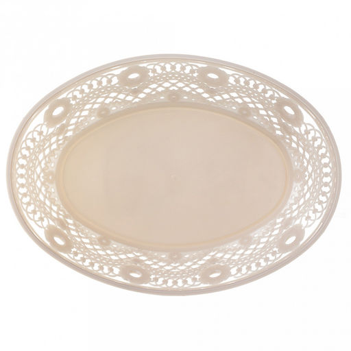 Корзина-сухарница пластмассовая Кружево 23,2х16х6см, бежевый (Россия) - Домашняя мода фото 3