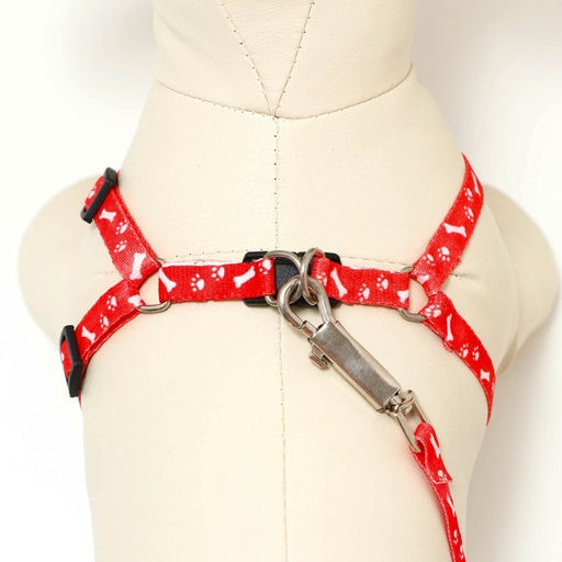 Комплект Классика, капрон, поводок 120 х 1 см, ОГ 21-35 см, красный - Пижон фото 4