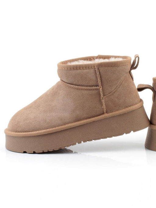 04-PF8520-3 BEIGE Угги женские (натуральная замша, 100% шерсть)