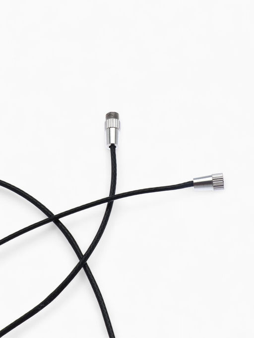 Шнурок нейлон 60 см, чёрный, винтовой замок серебро