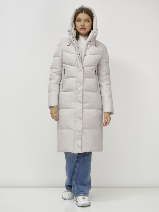 Пальто зимнее MTFORCE 9636_1B женское утепленное стеганное бежевое  фото 6