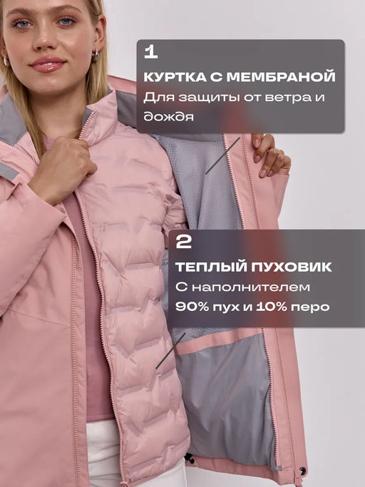 T3438-11 Куртка зимняя женская 3в1