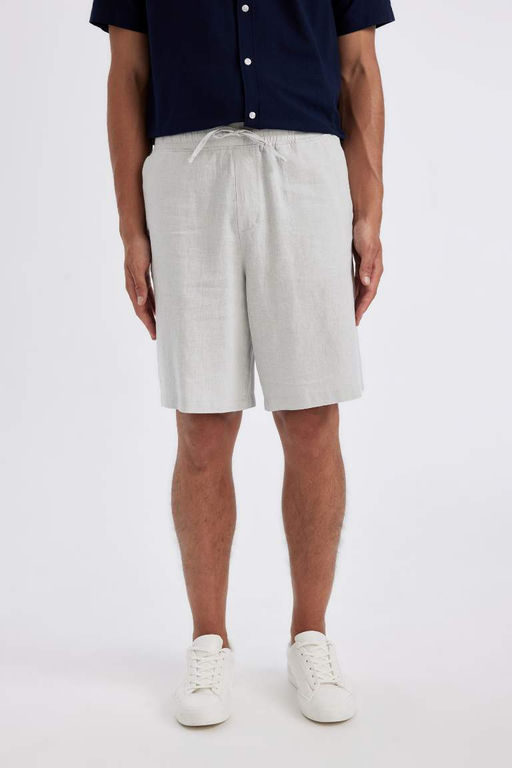 Шорты-бермуды из смесового льна Relax Fit - Defacto фото 3