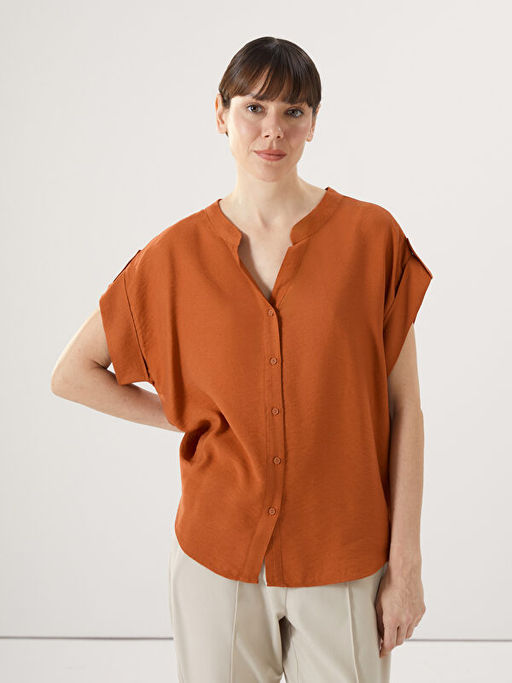 Ka??k Yaka Oversize Kad?n Bluz