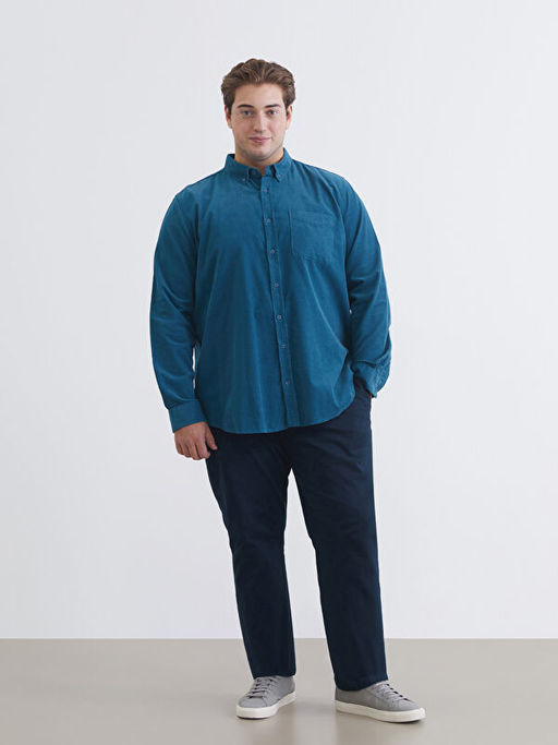 Regular Fit Uzun Kollu Kadife Erkek G?mlek