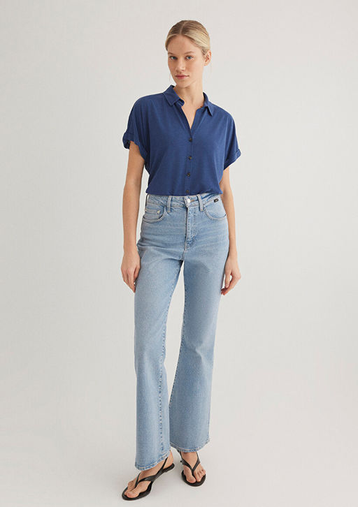 Lux Touch TENCEL TM Mavi Modal Gomlek  фото 3