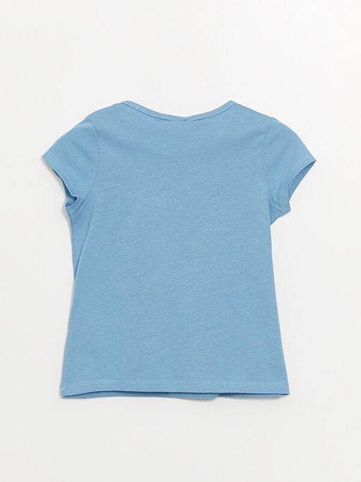 Bisiklet Yaka K?sa Kollu Bask?l? K?z Bebek Ti??rt - Waikiki фото 2