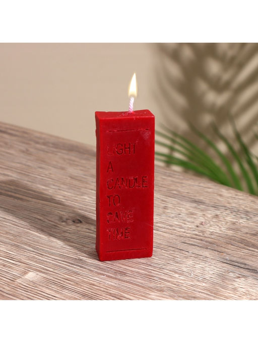 Цена за 3 шт. Свеча с надписью "Light a candle" 1,5х1,5х8,5 см, соевый воск МИКС