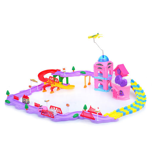 Трек "Аэропорт" большой, розовый, в коробке