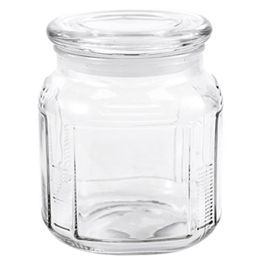 Банка стеклянная прижимная крышка Бочонок 0,75л, 10х10х13см, д/горла-7,5см, д/основания-7см, в коробке (Китай)