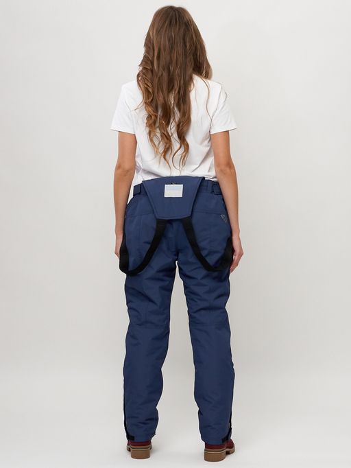 Полукомбинезон брюки горнолыжные женские big size темно-синего цвета 66413TS - Mtforce фото 16