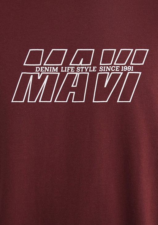 Mavi Bask?l? K?rm?z? Tisort  фото 7