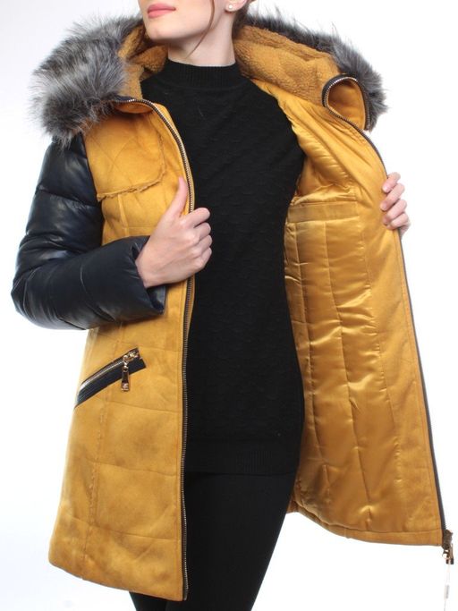 5157 YELLOW Парка женская зимняя (150 гр синтепон, искусственный мех) - Fashion фото 9