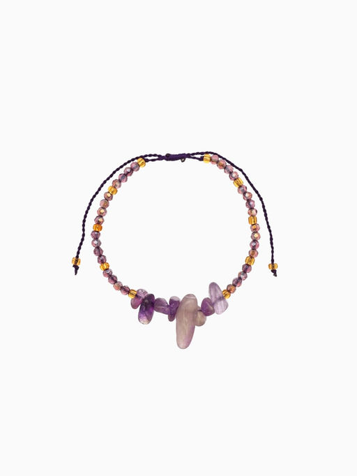 Браслет, длина 16 см, сиреневый, красный