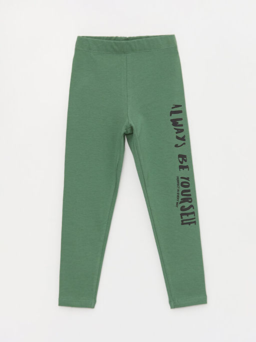 Beli Lastikli Bask?l? K?z ?ocuk Tayt