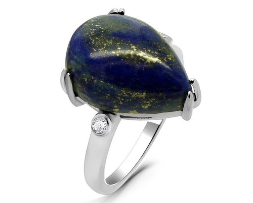 Кольцо из серебра лазурит, МЦВ217