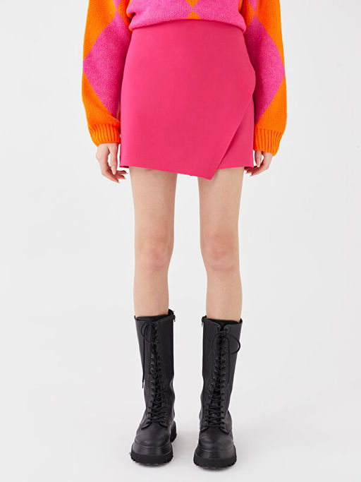 Kad?n Beli Fermuarl? D?z ?ort Etek