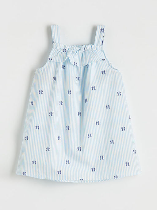 Volanl? K?z ?ocuk Poplin Elbise