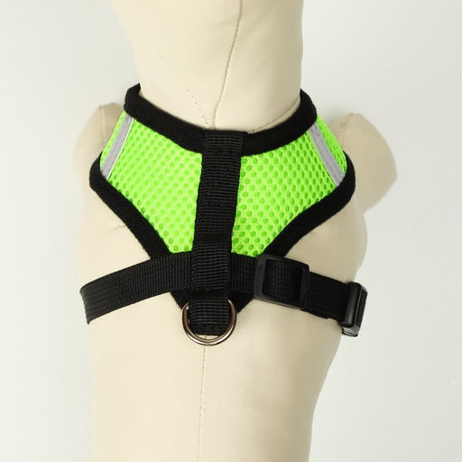 Комплект амуниции с мягкой шлейкой и светоотражающей нашивкой, M, ОШ 26 см, ОГ 36-44 см, зелёный 761 - Пижон фото 4