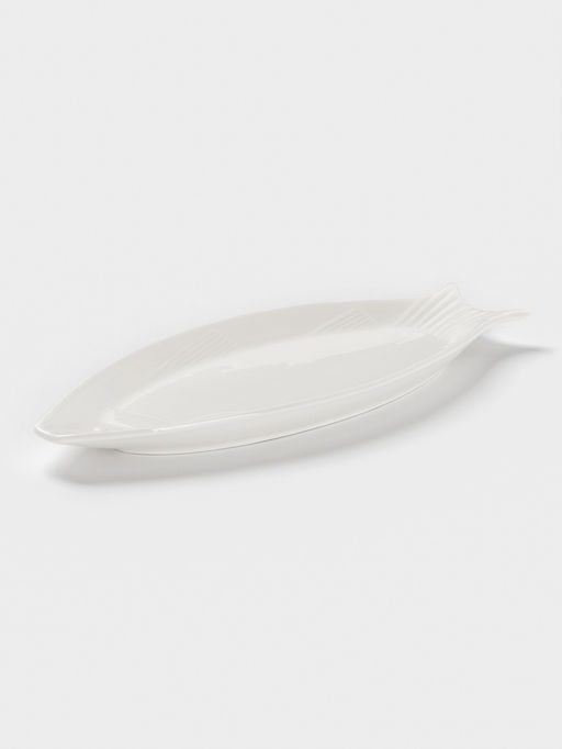 Блюдо для рыбы Доляна White Label, 36×14.5×3 см, фарфор, белое