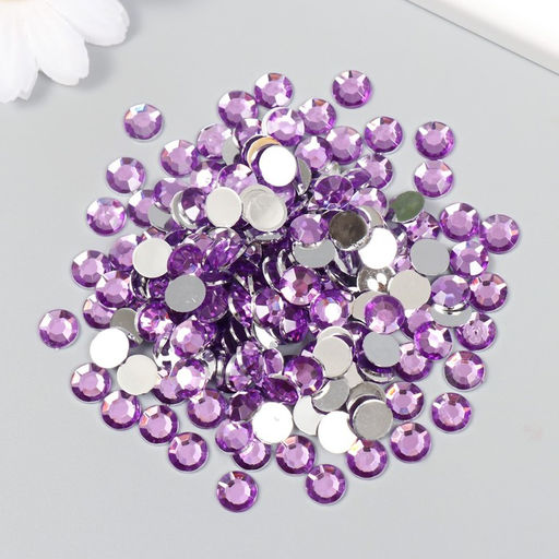 Декор для творчества пластик Стразы. Сиреневый набор 300 шт d=0,8 см - Арт узор фото 3