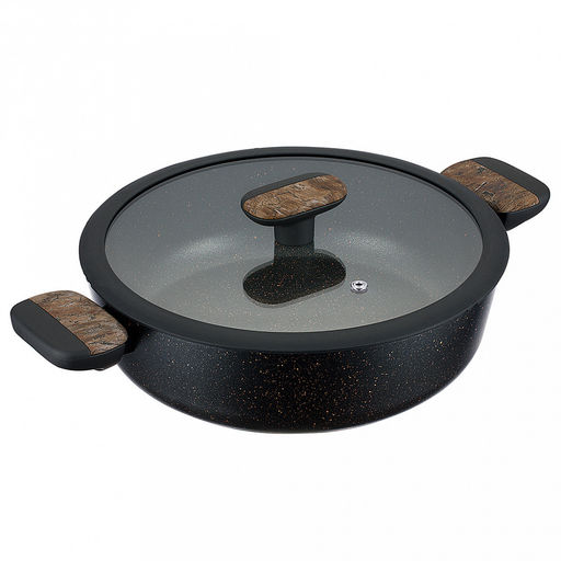 Сотейник с антипригарным покрытием Albero 3,3л, д26см, сткляння крышка, 2-х слойное антипригарное покрытие, 2 бакелитовых ручки с силиконовыми вставками, Regent (Китай) Подходит для всех видов плит, включая индукционную.