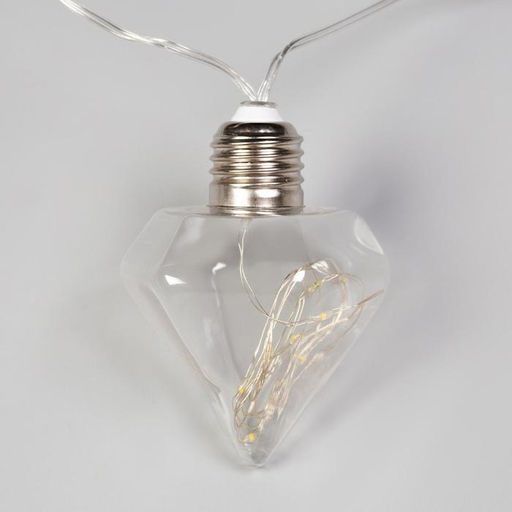 Гирлянда Нить 3 м с насадками Лампочки кристалл, IP20, прозрачная нить, 80 LED, свечение тёплое белое, 8 режимов, 220 В - Luazon lighting фото 4