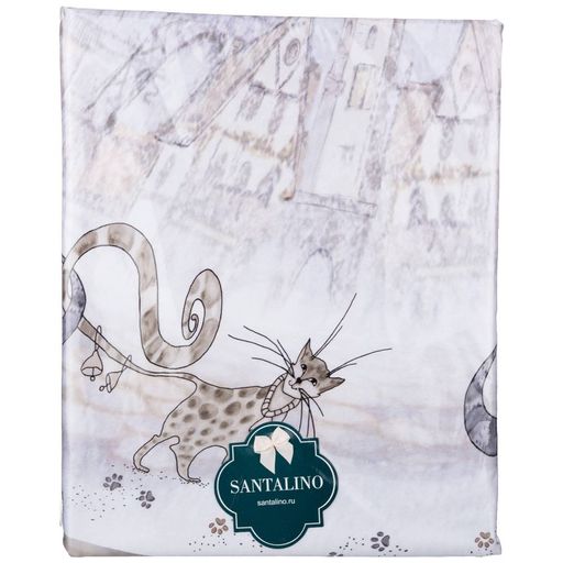 СКАТЕРТЬ КРУГЛАЯ КОТИКИ D185СМ ,БЕЛЫЙ, 100 - Lefard фото 2