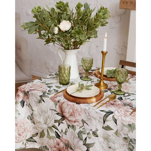 Скатерть Этель «Пионы» 149×180 см, 100% хлопок, саржа 190 г/м²