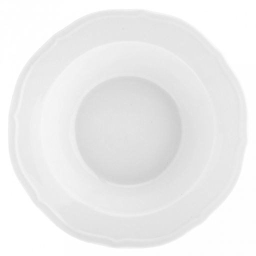 "Совершенство" Миска фарфоровая д155мм h42мм, 270мл, белый, рельефный декор, волнистый край (Китай)