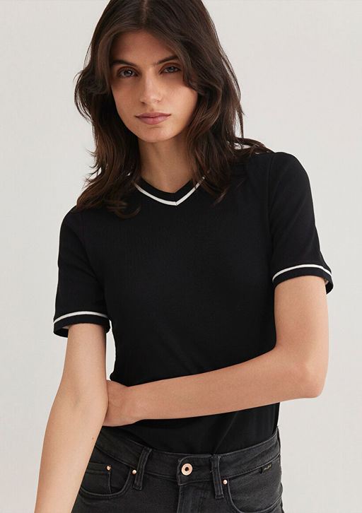 Siyah Tisort - Mavi фото 2