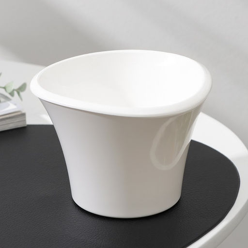 Цена за 2 шт. Кашпо для цветов со вставкой «Лагуна», 600 мл, d=13 см, h=9 см, белое