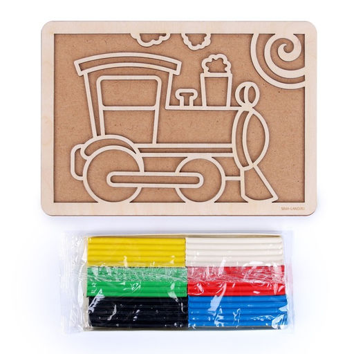 Пластилиновые картинки Паровоз 210х148 мм - Лесная мастерская фото 5