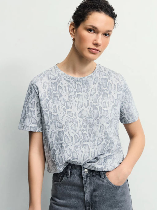 Футболка из хлопка с принтом / Zarina  фото 2