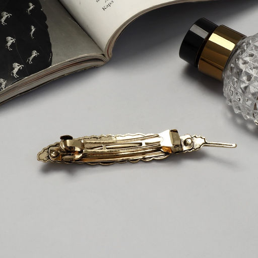 Цена за 2 шт. Заколка - автомат для волос «Либерти», перо, 11 см, золото