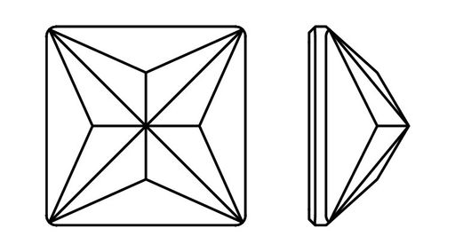 Страз клеевой PRECIOSA 438-23-220 цветн. 8 х 8 мм стекло 24 шт в пакете черный (Jet 23980)