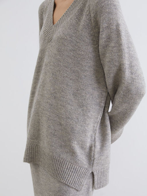 V Yaka Kad?n Triko Kazak