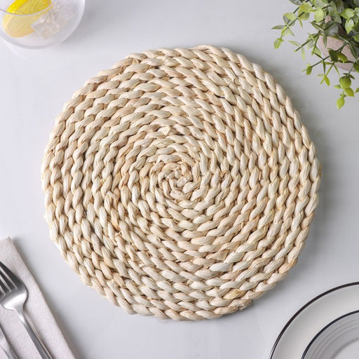 Салфетка сервировочная на стол Доляна Косичка, d=25 см, плетёная  фото 3