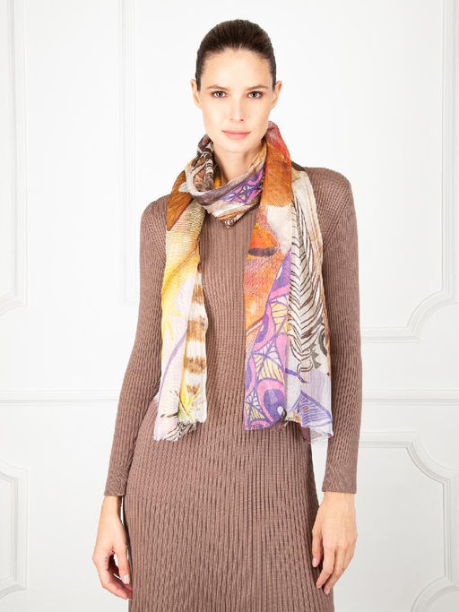 Палантин жен. шелк+хл 58х180 WA22-50670-17 - Eleganzza фото 4
