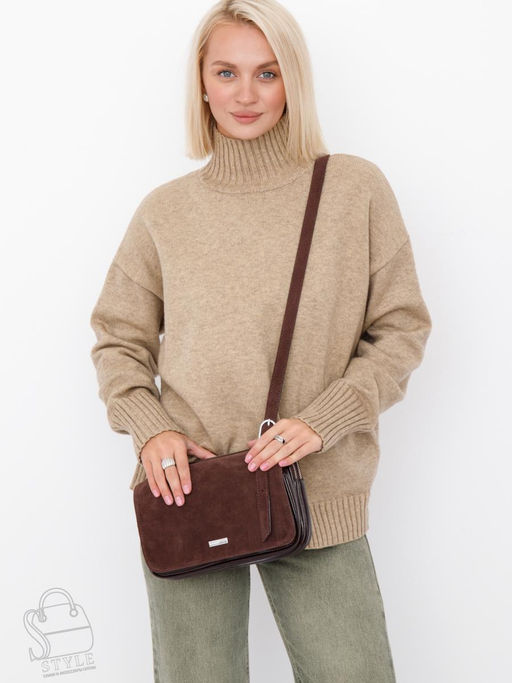 Сумка женская кожаная 9200-2MSS coffee Velina Fabbiano-Safenta