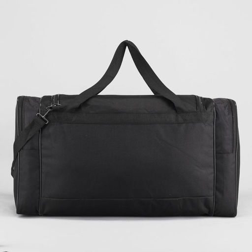 Сумка дорожная на молнии, 3 наружных кармана, длинный ремень, чёрная